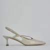 Décolleté e slingback tacco 5cm pelle beige