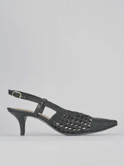 Décolleté e slingback tacco 5cm pelle nero