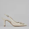 Décolleté e slingback tacco 7cm pelle bianco