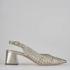 Décolleté e slingback tacco 5cm pelle oro