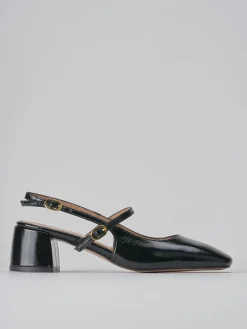 Décolleté e slingback tacco 5cm vernice nero