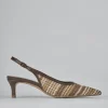 Décolleté e slingback tacco 5cm pelle testa