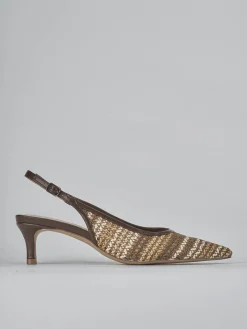 Décolleté e slingback tacco 5cm pelle testa