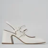 Décolleté e slingback tacco 5cm pelle bianco