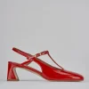 Décolleté e slingback tacco 5cm pelle rosso