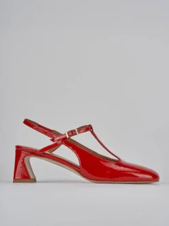 Décolleté e slingback tacco 5cm pelle rosso