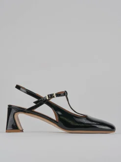 Décolleté e slingback tacco 5cm pelle nero