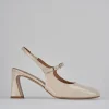 Décolleté e slingback tacco 7cm pelle beige