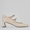 Décolleté e slingback tacco 5cm pelle beige