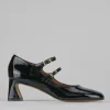 Décolleté e slingback tacco 5cm pelle nero