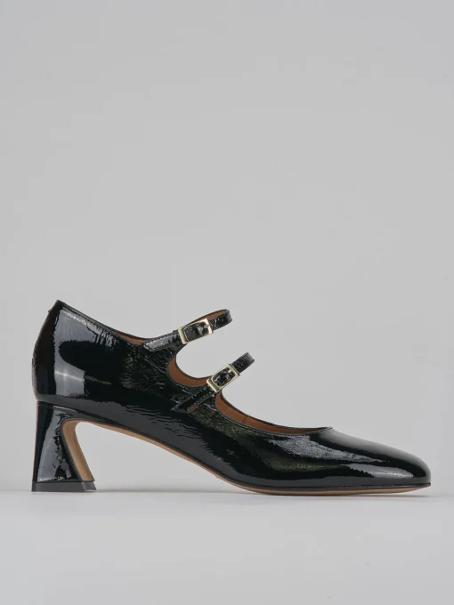 Décolleté e slingback tacco 5cm pelle nero