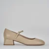 Décolleté e slingback tacco 4cm pelle marrone