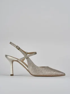 Décolleté e slingback tacco 7cm glitter rosa