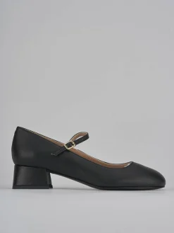 Décolleté e slingback tacco 4cm pelle nero