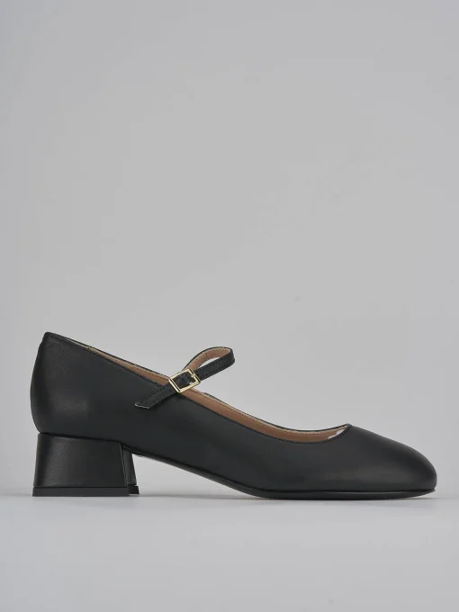 Décolleté e slingback tacco 4cm pelle nero