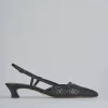 Décolleté e slingback tacco 4cm pelle nero