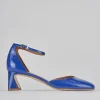 Décolleté e slingback tacco 5cm pelle blu