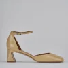 Décolleté e slingback tacco 5cm pelle marrone