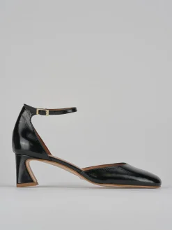 Décolleté e slingback tacco 5cm pelle nero