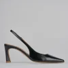 Décolleté e slingback tacco 6cm pelle nero