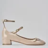 Décolleté e slingback tacco 3cm vernice beige