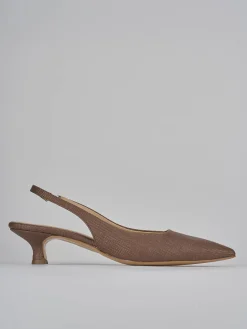 Décolleté e slingback tacco 4cm pelle testa