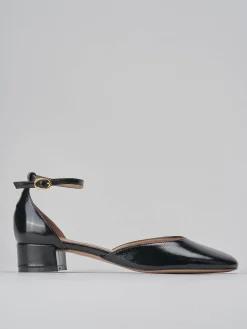 Décolleté e slingback tacco 3cm vernice nero