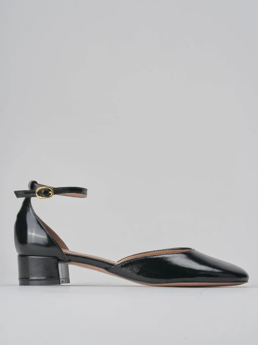 Décolleté e slingback tacco 3cm vernice nero
