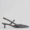 Décolleté e slingback tacco 5cm pelle nero
