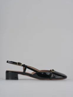 Décolleté e slingback tacco 3cm vernice nero