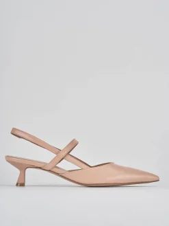 Décolleté e slingback tacco 5cm pelle rosa