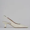 Décolleté e slingback tacco 6cm vernice bianco