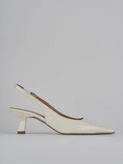 Décolleté e slingback tacco 6cm vernice bianco