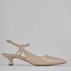 Décolleté e slingback tacco 4cm vernice beige