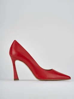 Décolleté e slingback tacco 9cm pelle rosso