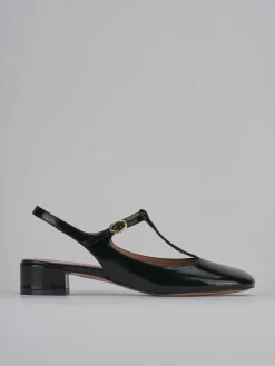 Décolleté e slingback tacco 3cm vernice nero
