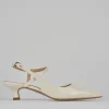 Décolleté e slingback tacco 4cm vernice bianco