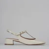 Décolleté e slingback tacco 3cm vernice bianco