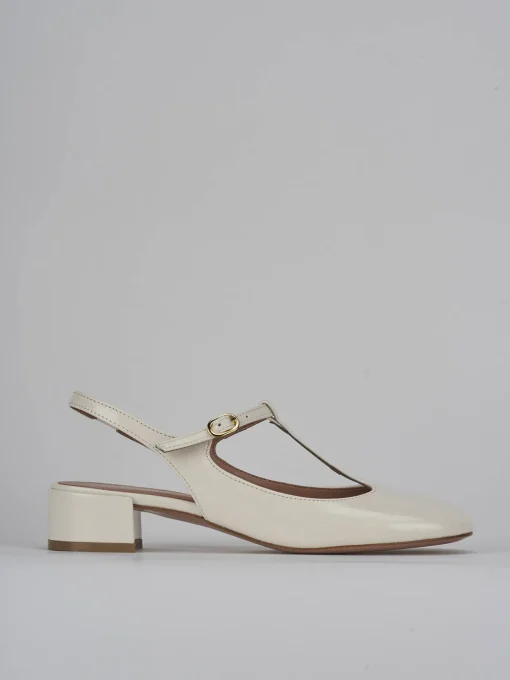 Décolleté e slingback tacco 3cm vernice bianco