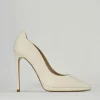 Décolleté e slingback tacco 11cm pelle bianco