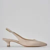Décolleté e slingback tacco 3cm pelle beige