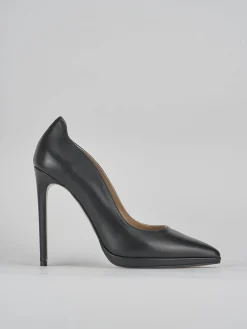 Décolleté e slingback tacco 11cm pelle nero