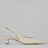 Décolleté e slingback tacco 3cm pelle bianco