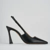 Décolleté e slingback tacco 9cm pelle nero