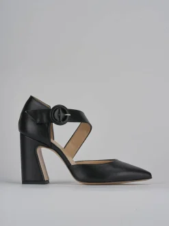 Décolleté e slingback tacco 9cm pelle nero