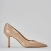 Décolleté e slingback tacco 7cm vernice beige