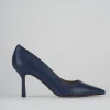 Décolleté e slingback tacco 7cm pelle blu