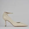 Décolleté e slingback tacco 7cm pelle bianco