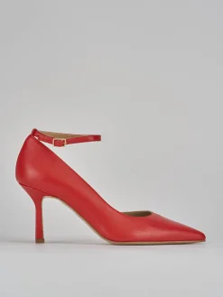 Décolleté e slingback tacco 7cm pelle rosso