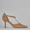 Décolleté e slingback tacco 7cm camoscio marrone